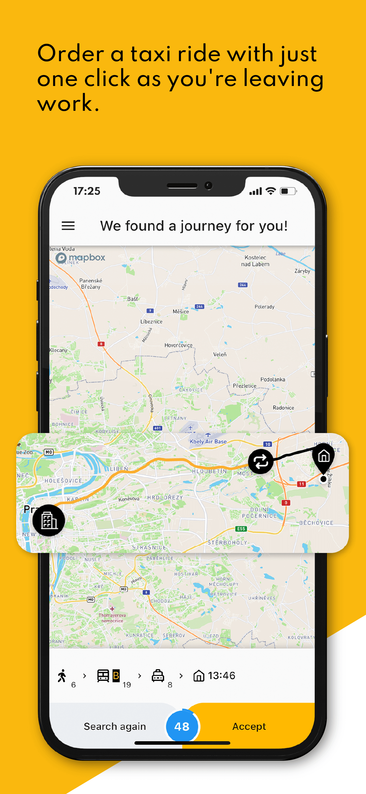 Promotional picture of Mileus app showing screen with parameters of a service subscription.